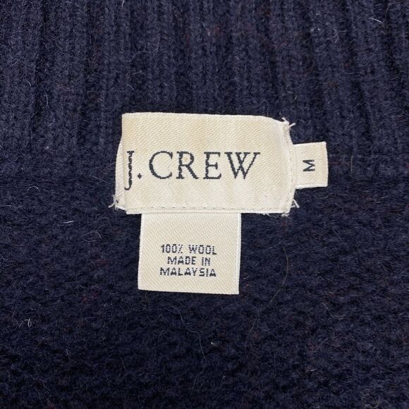 J.CREW Sweater Mens Medium Gray Knit 100% Wool Long Sleeve Full Zipper Outdoor - Picture 5 of 15